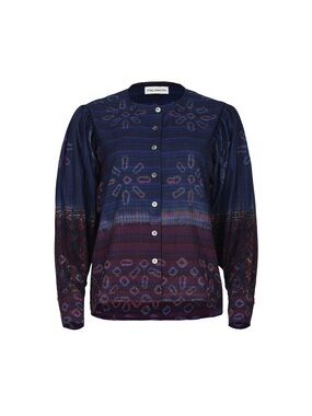 NIDRA BLUE PRINTED BLOUSE MEDIUM